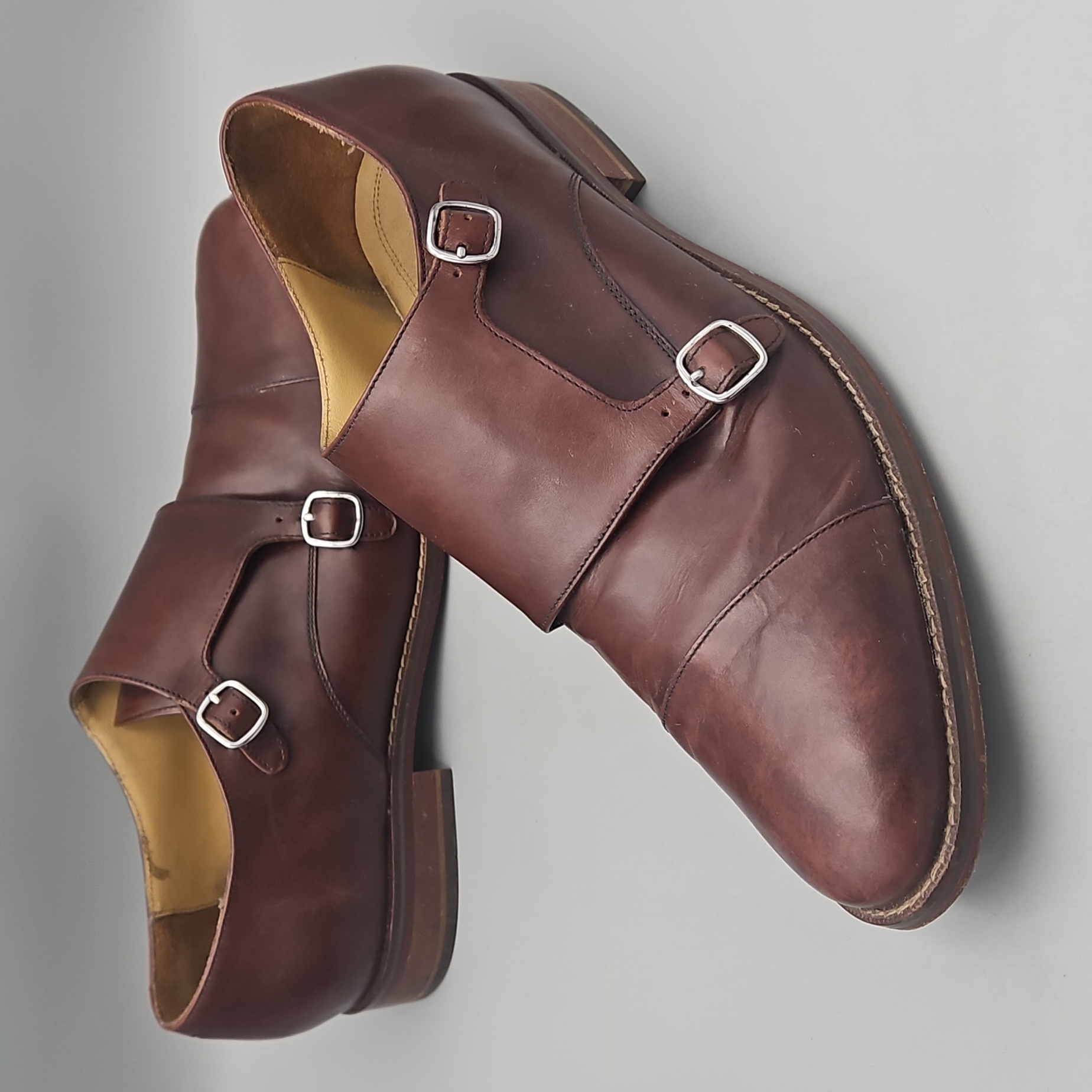 Cole Haan Grand Os Double Monk Strap Oxfords Mens 13 Dark Brown Dress Shoes